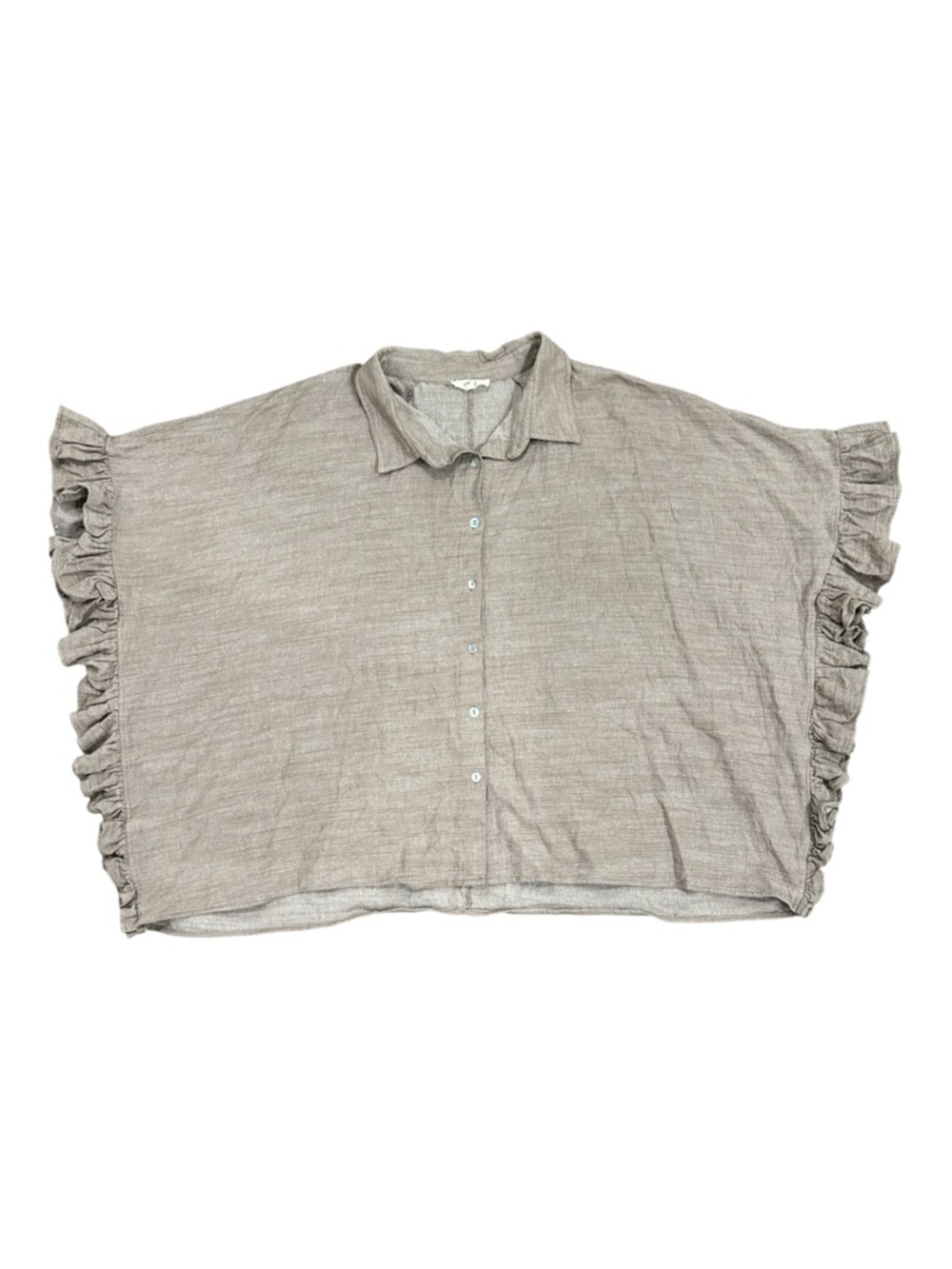 Easel Los Angeles 100% Cotton Ruffle Sleeve Button Top 3X - Picture 3 of 8
